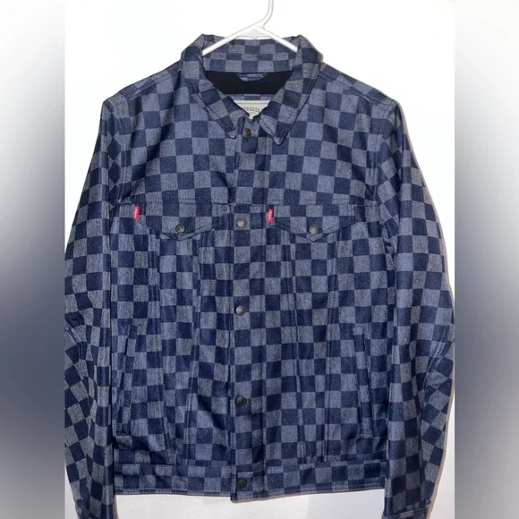 Levi’s Strauss ‘signature vintage’ Grid Technical Trucker Jacket size Medium - Picture 3 of 3